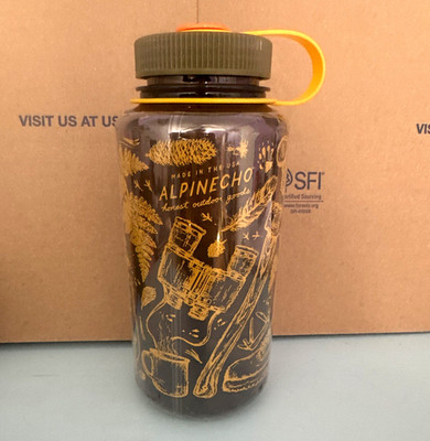 NEW Alpinecho Gone Camping Nalgene 32oz Wide Mouth Bottle Outdoor Gear Print