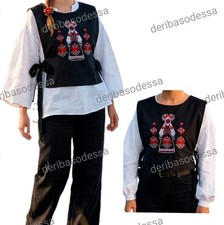 Traditional Ukrainian embroidered vest Vyshyvanka 2XS-XS, S-M, L-XL