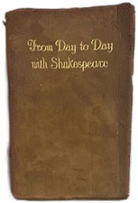 From Day to Day With Shakespeare Barse and Hopkins 1922 Suede Cover Vintage Book