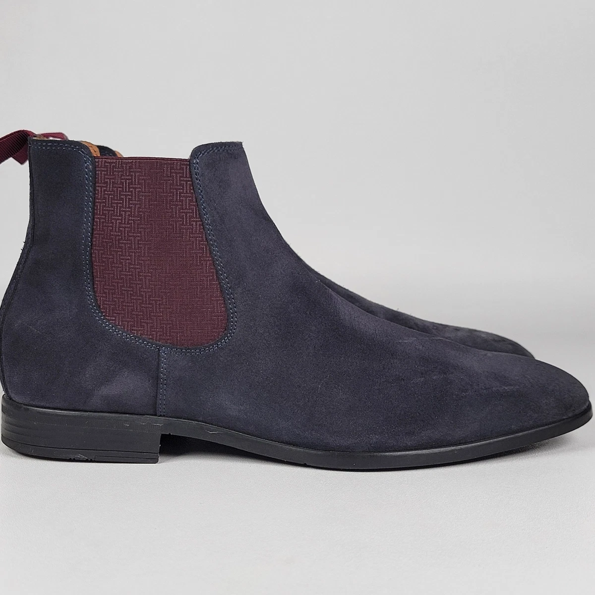 Hevia\'s Men\'s Suede Chelsea Boot Indigo‎ Size 8D Slip-On Dress Casual Chelsea Suede Blue Boots for Men for Sale | Shop New & Used  main image 2