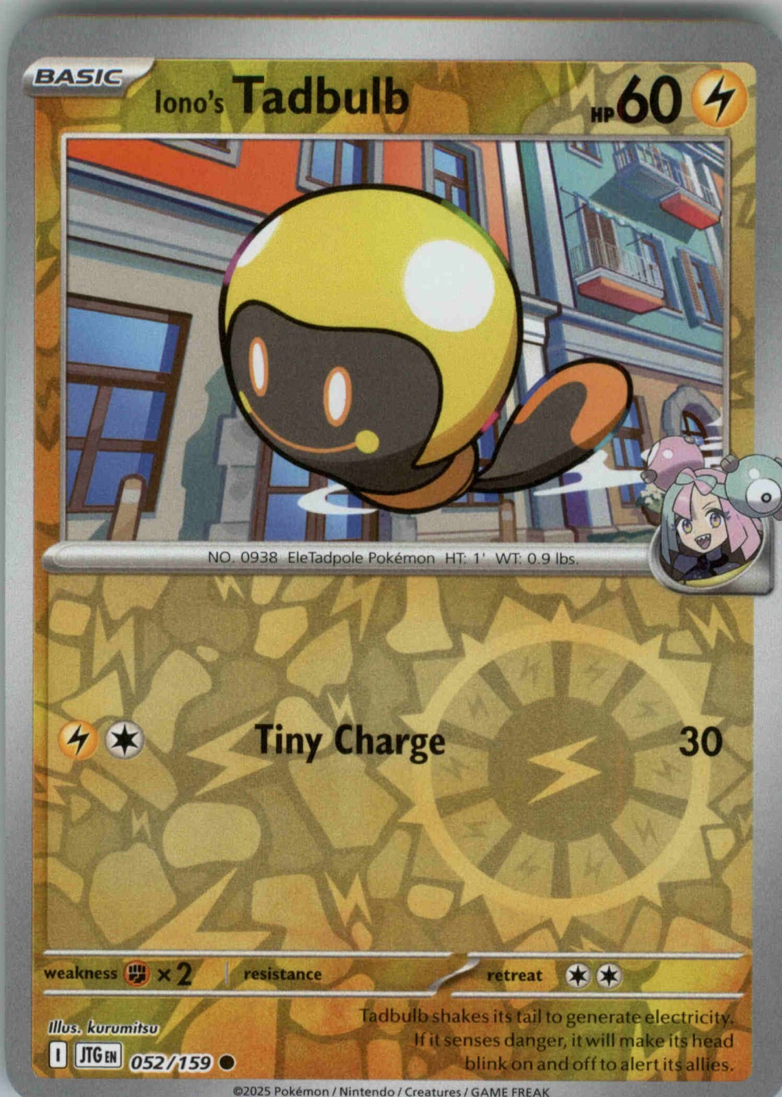 Iono's Tadbulb 52/159 Reverse Holo SV Journey Together NM