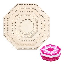 Hexagonal Wood Basket Bottom Crochet Knitting Base Shaper DIY Craft 5 PCS