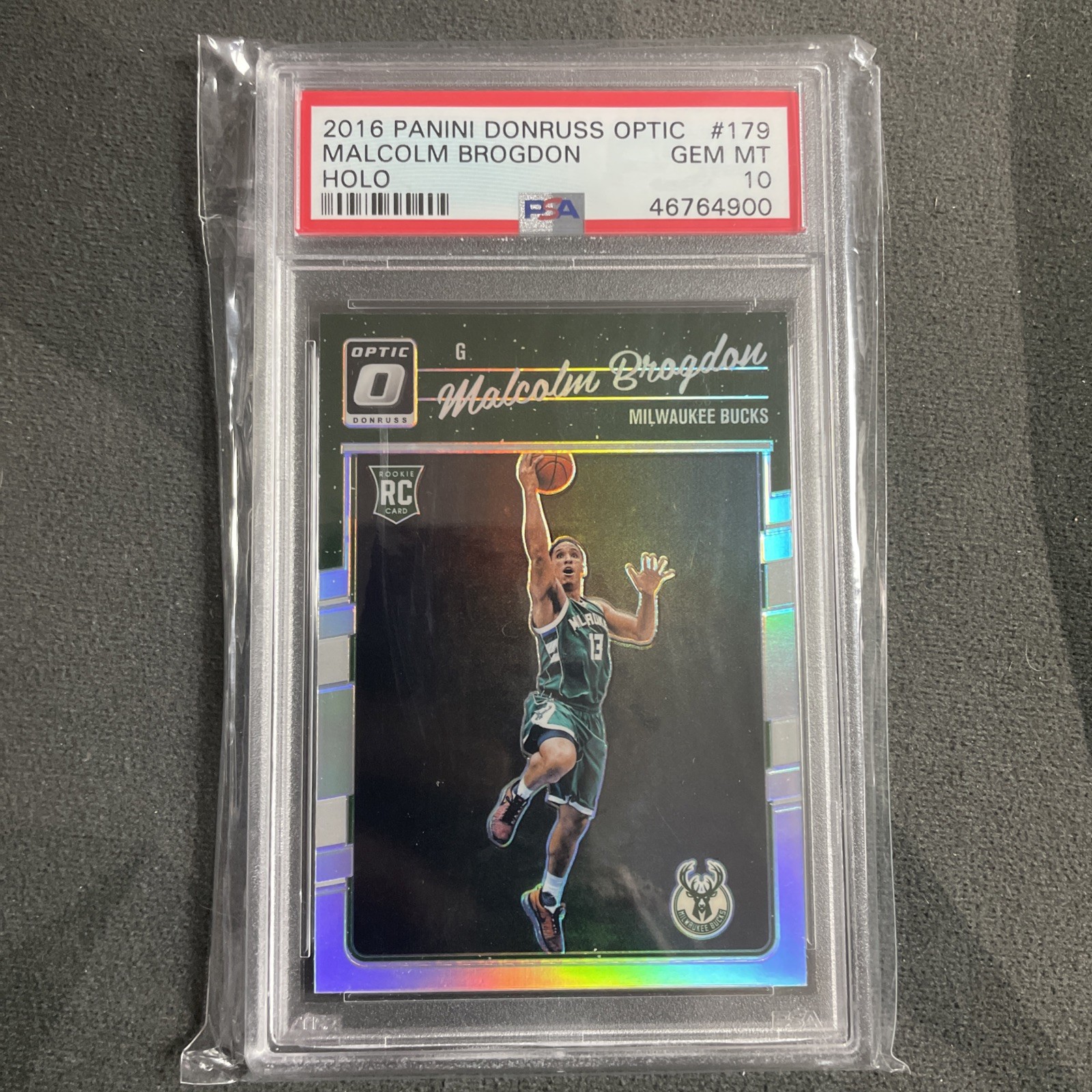 2016-17 Donruss Optic Malcolm Brogdon Holo Prizm Rookie RC #179 PSA 10 GEM Mint