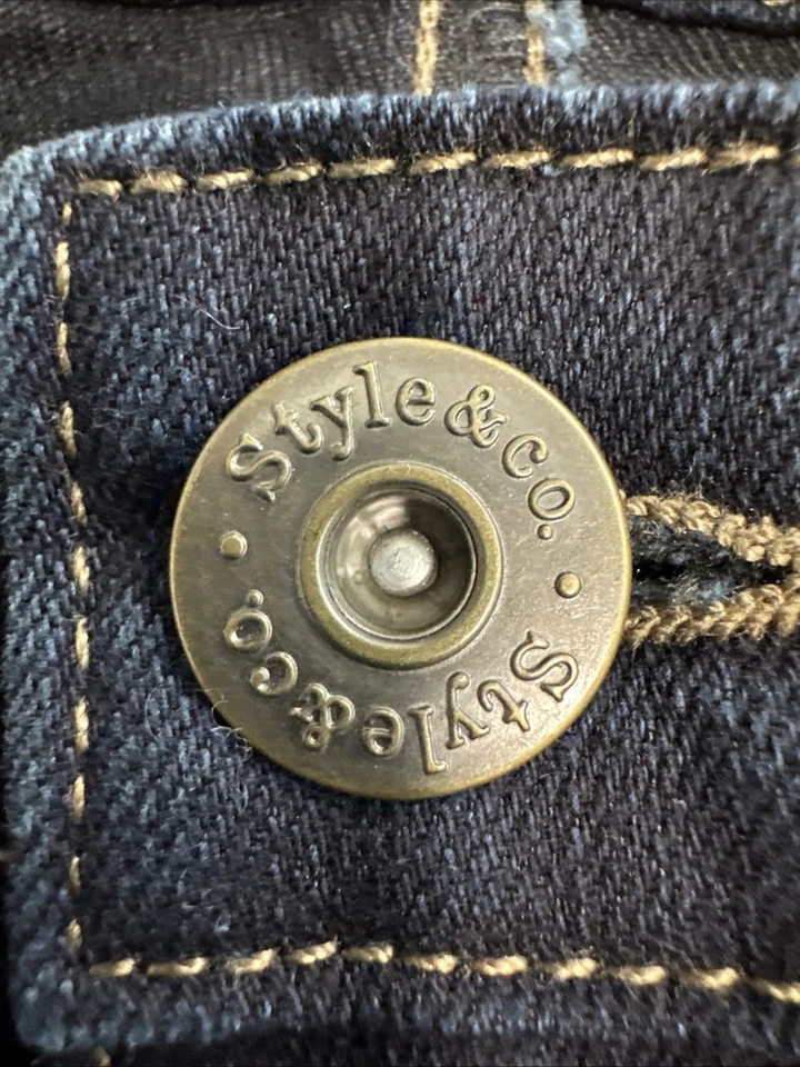 Style & Co Women's Denim Jeans Trouser Mid Rise Dark Wash 14W Autumn Affair NWT - Image 3 of 4