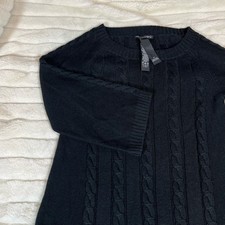 Democracy Women’s M Fall Winter Cable Knit Tunic A Line Sweater Dress Preppy NYC