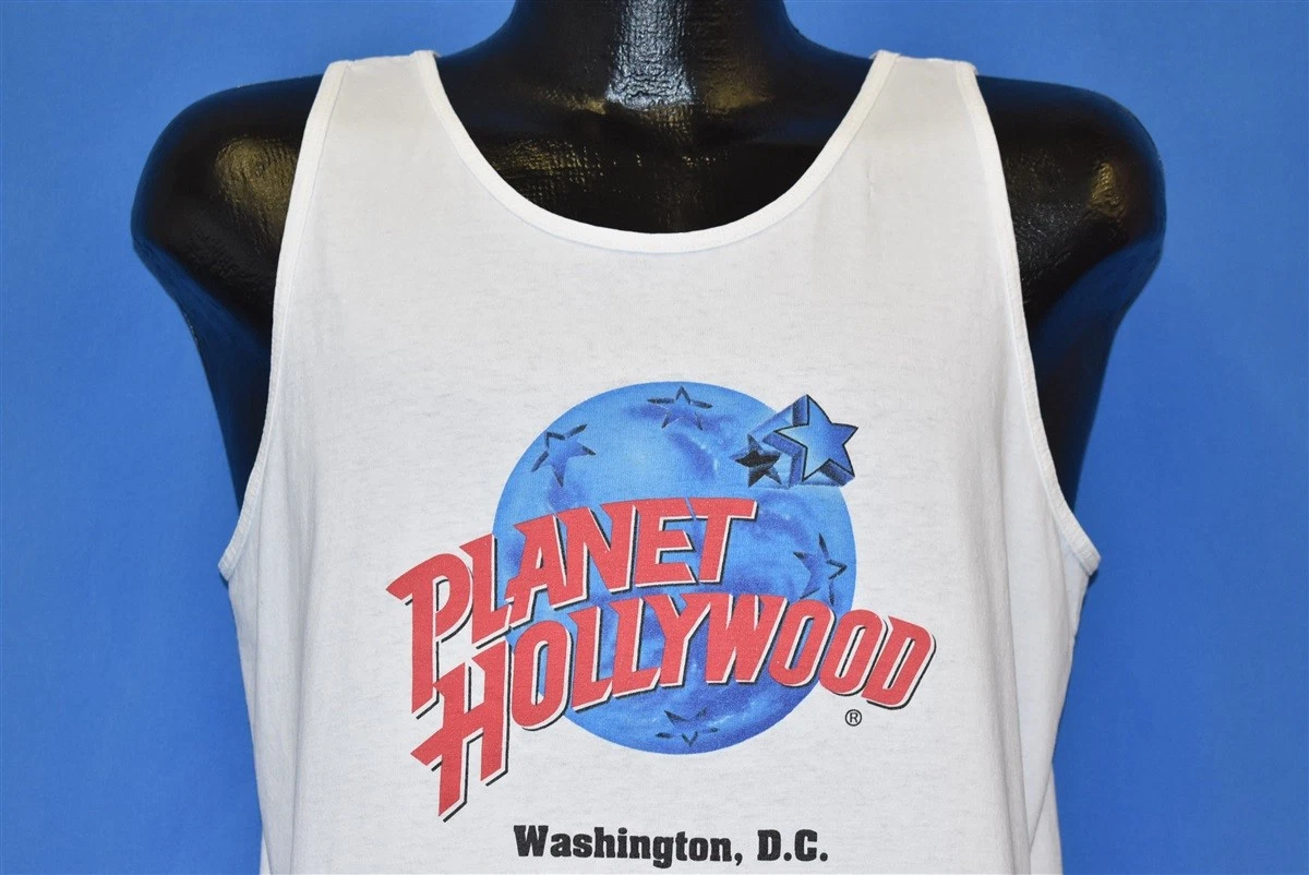 vtg 90s PLANET HOLLYWOOD LOGO RESTAURANT WASHINGTON DC TANK TOP t-shirt LARGE L