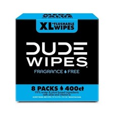 DUDE Wipes, Flushable Wipes, Extra Large and Fragrance-Free Wipes 400 ct. 