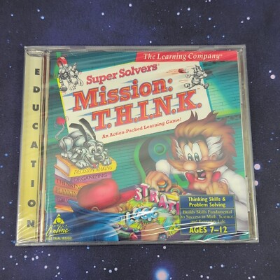 1997 Super Solvers Mission Think PC Video Game The Learning Company CD Win/Mac