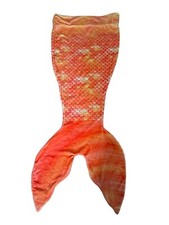 Comfy Tails Fleece Mermaid Tail Blanket Orange Yellow Scale Pattern Kids
