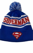 Preowned Dc Comics Superhero Superman Pom Beanie