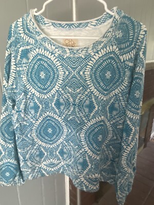 Chaser Brand SZ S Blue Isle Pullover Sweatshirt New with Tag