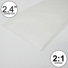 2.4" ID Clear Heat Shrink Tube 2:1 ratio wrap 2x24" 4 feet inch/ft/to 60mm