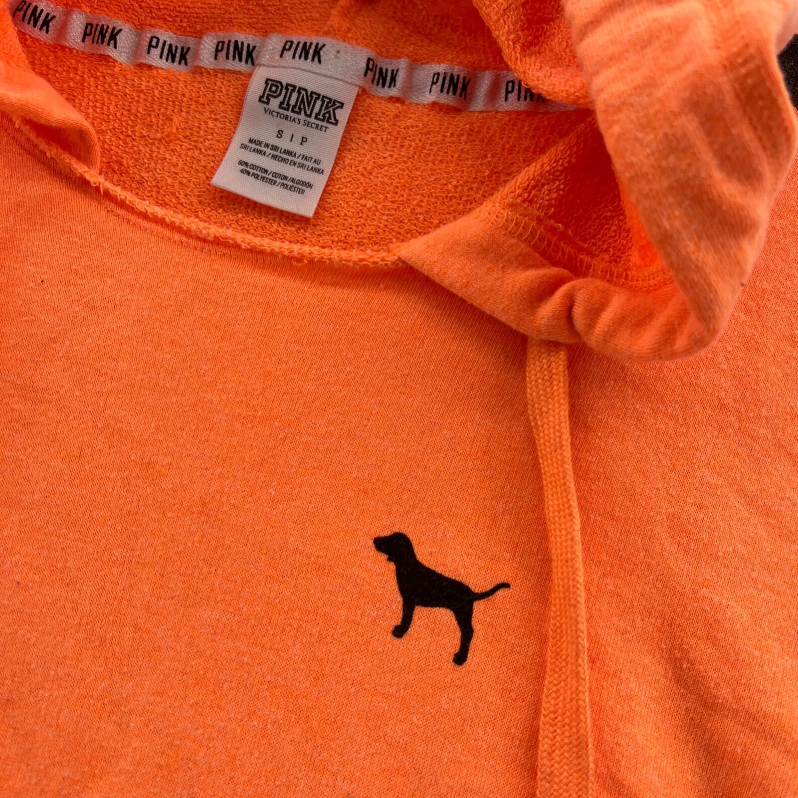 UNDERCOVER Felpa con cappuccio Victoria's Secret donna piccola pullover arancione manica lunga logo top