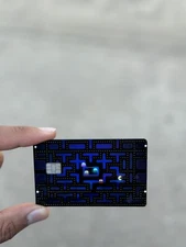 Pac-Man style Credit Card Sticker Skin Film Pre-Cut Decal Size 8.5 X 5.