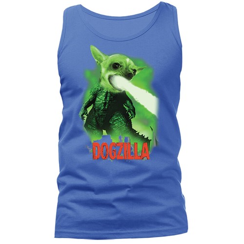 Dogzilla Animal Pet Funny Joke Humor Humorous Graphic Tank Top - Picture 7 of 11