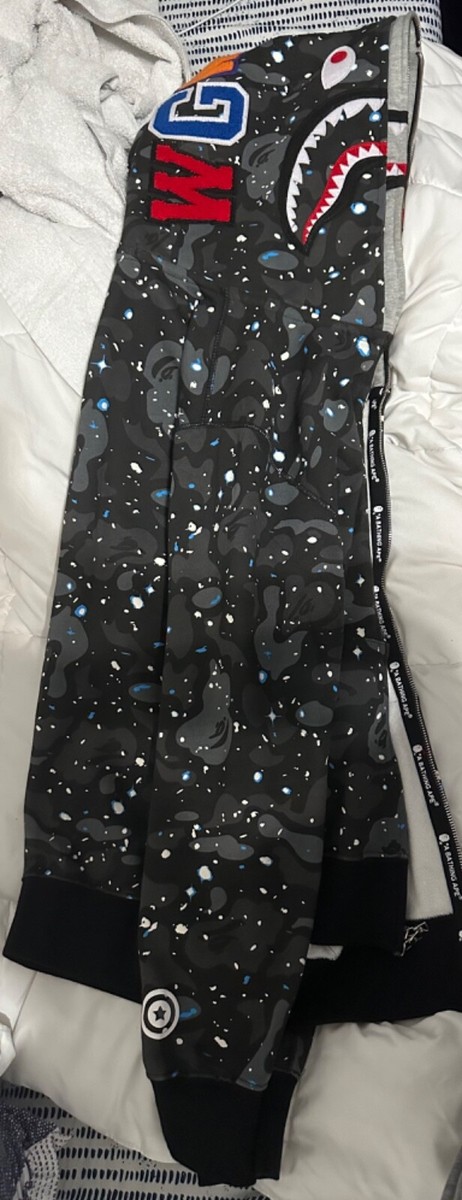 BAPE Space Camo Shark Full Zip Double Hoodie, Medium size | eBay