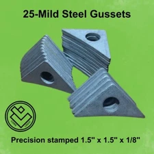 Roll cage Gusset 1 1/2”x1 1/2"x 1/8” -Set of (25) Steel Gussets, Mild Steel Weld