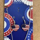 I Am Limited Edition American Flag Heart Shaped Necklace Earring Set New In Pack — photo 3