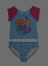 Jojo Siwa Girls Blue 2pc Be Cool Vibes Tankini Swimming Bathing Suit Large 4-5