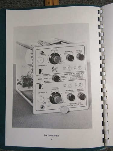Tektronix Plug-In Type CA Manual ~ Dual-Trace Calibrated PreAmp ~ Original - Picture 3 of 5