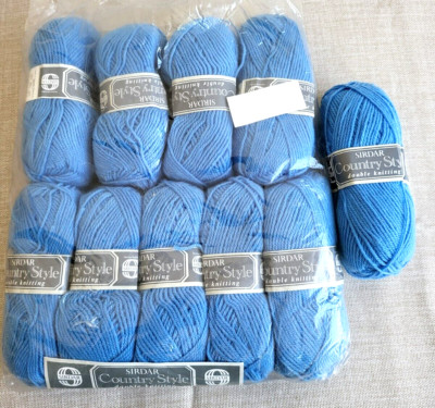 Sirdar Country Style Double Knitting Yarn Shade 440 Blue 10 Skeins 50g
