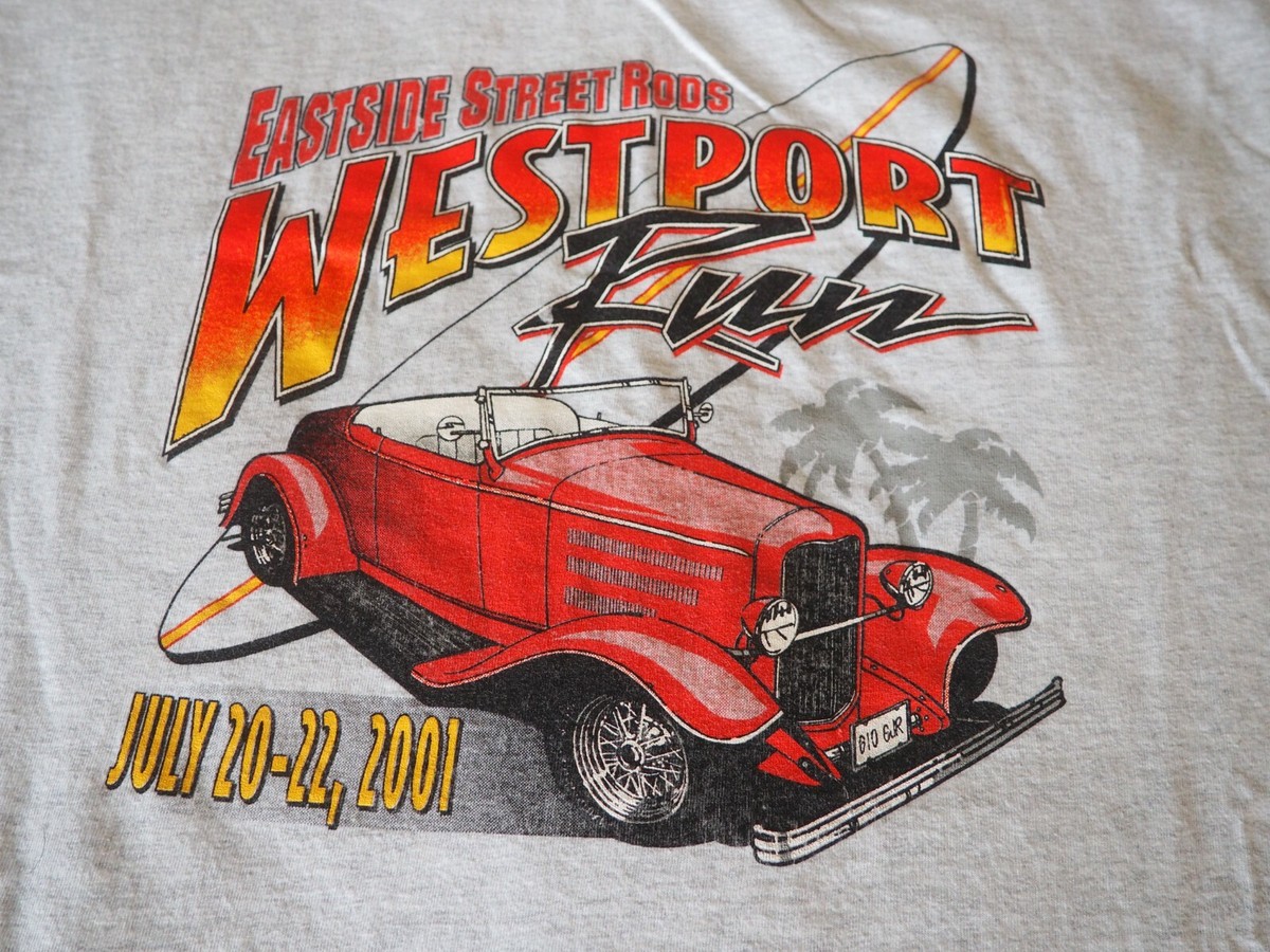 VTG Y2k 2001 Westport Run Classic Cars Surf Red Gray Graphic
