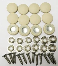 12 Dura Snap Upholstery Buttons Vanilla Vinyl Choice Of Size And Screws