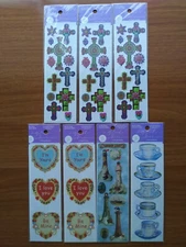 7 Packs of Vintage Gifted Line Stickers 2 sheets per pack 2" x 6" Variety