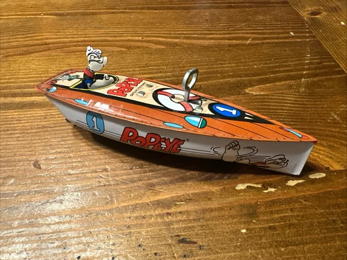 Schylling, 1996 Popeye Wind-Up Tin Toy Speedboat @KFS, Inc / TM HEARST