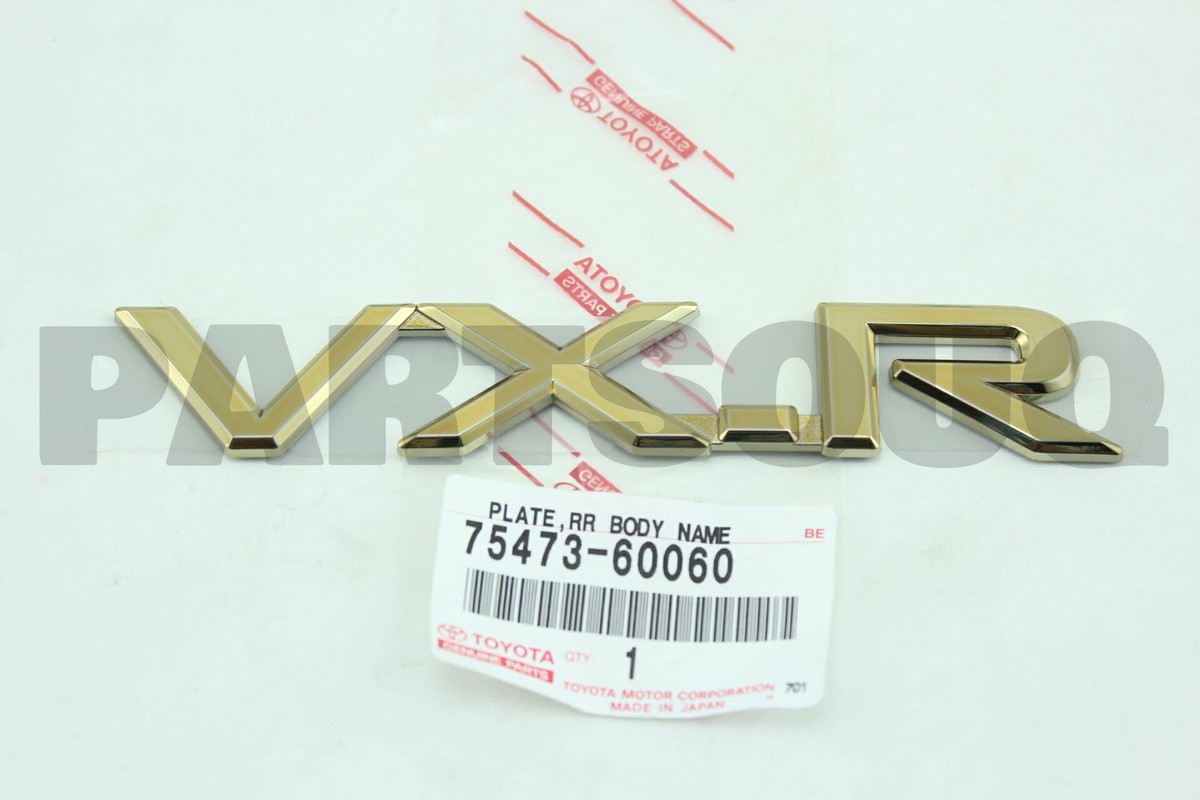 7547360060 Genuine Toyota PLATE, BACK DOOR NAME, NO.2 75473-60060