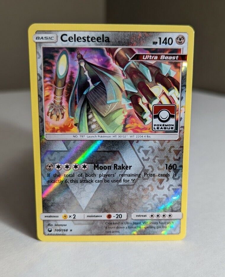  Celesteela 100/168 - Celestial Storm - Pokemon League Promo  Reverse Foil : Toys & Games