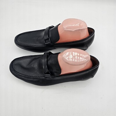Steve Madden Palmir Mens Black Leather Bit Hardware Slip On  display picture 2