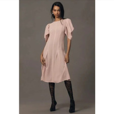 By Anthropologie Modern Sheer Midi Dress Violet Ice Size 0 - NWT