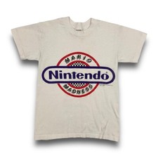 VTG 80s Nintendo Mario Madness Game Promo Novelty T Shirt YOUTH M White Rare