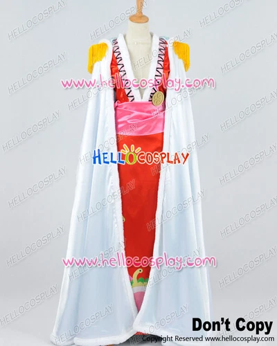 Pirate Empress Boa Hancock White Cloak Red Dress Cosplay Costume H008