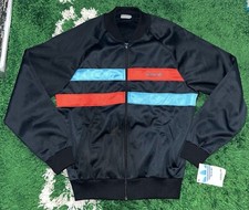 Adidas black red blue bomber track jacket vintage retro trefoil 80s 90s Size m