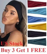 Women Headband Elastic Hair Bands Yoga Fashion Turban Makeup Hoops Head wrap