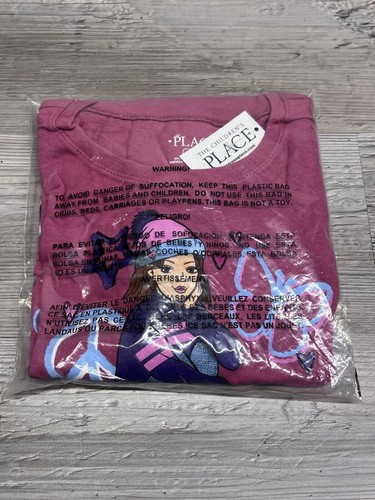 The Childrens Place Girls T-Shirt Dark Pink Proud Girl Power Size XL (14) NEW