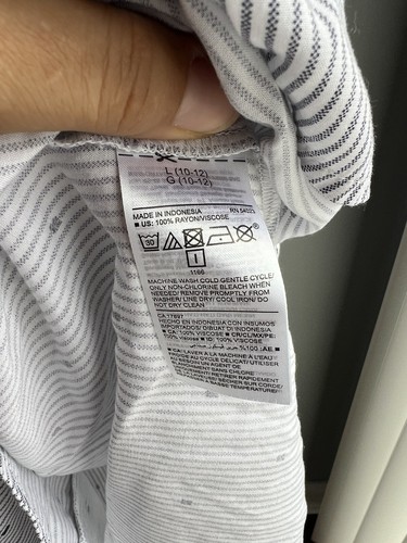 Old Navy Girls Dress Size L(10-12) Striped White Blue Spaghetti Strap Casual - Picture 4 of 5