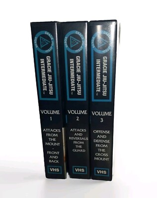 Gracie Jiu Jitsu Intermediate Volumes 1, 2 And 3 VHS - 3 Gracie Jiu Jitsu Intermediate Volumes 1, 2 And 3 VHS - 3