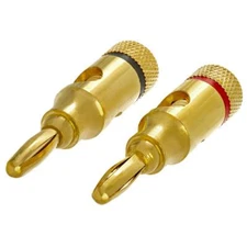 High-Quality Copper Speaker Banana Plugs - Open Screw Type, 1 Pair 106-N