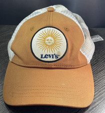 Vtg Rare Levi's Sun Sunshine Logo Patch Red Tab Truckers Snapback Cap Hat Dirty