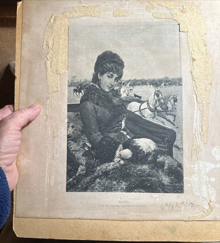 1880s Italian Print NANA By M Lovatti Antique Come Hither Look Carriage Horses - Picture 9 of 19