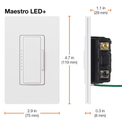 Lutron MACL-153M-WH 120V 600W Multi-Location White LED Touch Light Dimmer