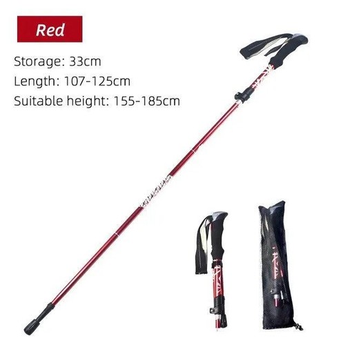5 Section Outdoor Fold Trekking Pole Camping Portable Walking Hiking Stick Bag - Picture 7 of 10
