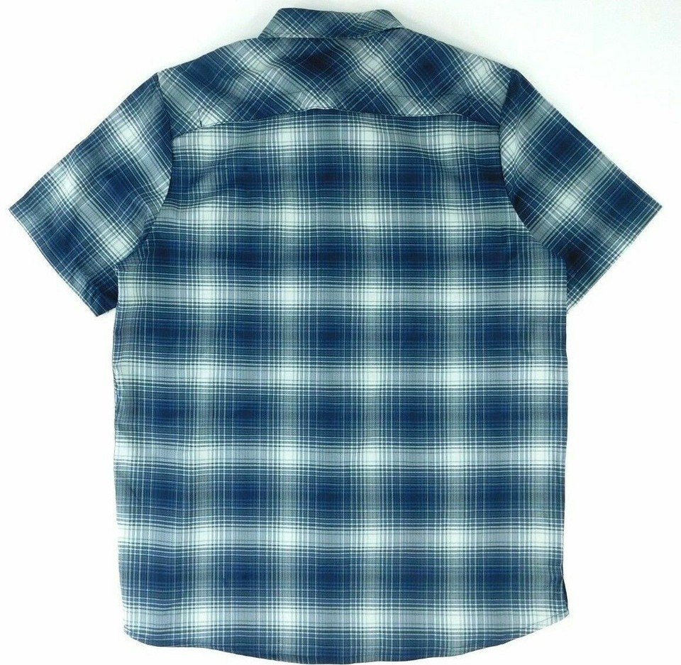 River Edge Mens Button Front Blue Plaid Shirt Size Small eBay