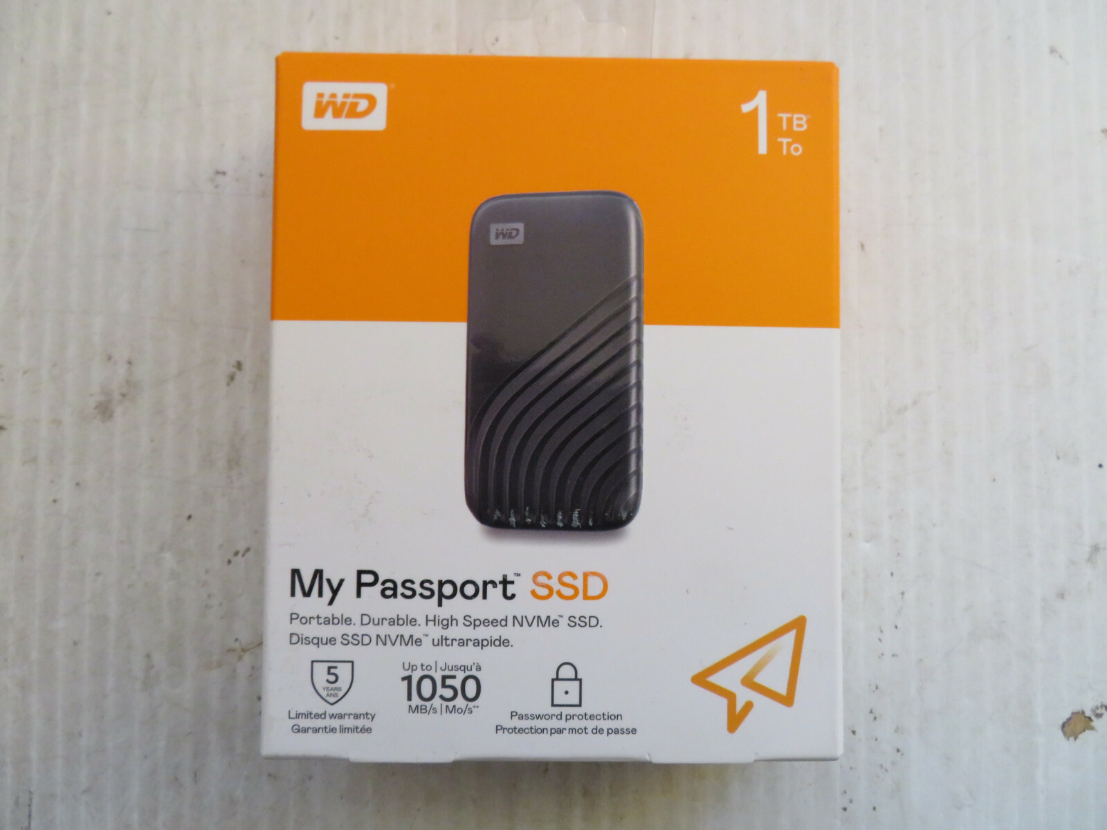 Western Digital WD My Passport SSD 1TB Portable External Solid State Space Gray