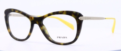 PRADA VPR09R 2AU-1O1 Tortoise Womens Cat Eye Full Rim Eyeglasses 51-17-140 B:37