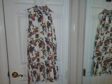 Pink Rose Ivory Bouquet Sleeveless Dress Size Medium New With Tags