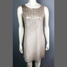 Eliza J champagne ombré sequin sleeveless shift dress size 4 party dress ID0099